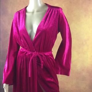 Vintage Berry Colored Velvet Robe